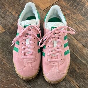 Adidas Women's Pink and Green Sneakers